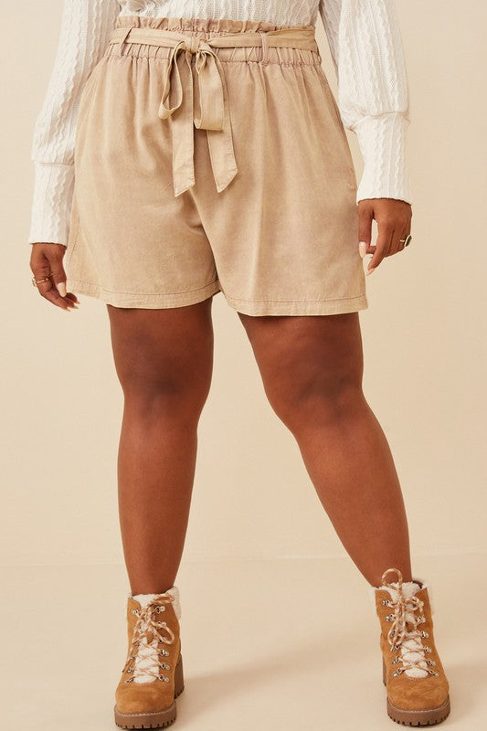 Shore Paperbag Shorts in Taupe
