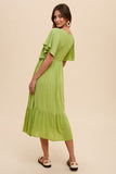 Stand Out Midi Dress in Moss