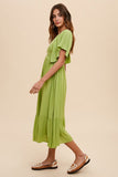 Stand Out Midi Dress in Moss