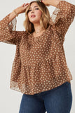 Market Floral Top in Brown