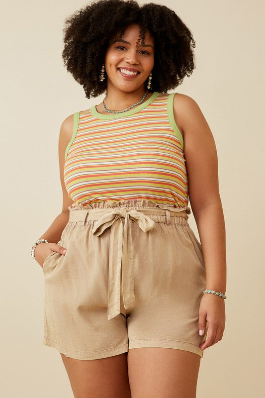 Kiwi Striped Tank in Sage Mix