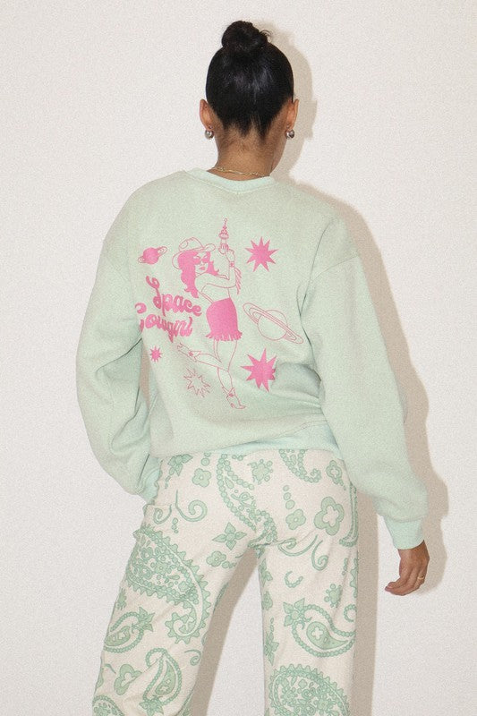 Space Cowgirl Pullover in Mint