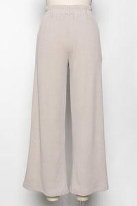 Thermal Wide Leg Pants in Taupe