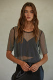 Bellamy Rhinestone Top in Black