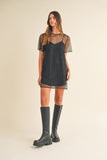 Let's Go Girls Mini Dress in Black