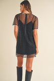 Let's Go Girls Mini Dress in Black