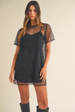 Let's Go Girls Mini Dress in Black