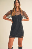 Let's Go Girls Mini Dress in Black