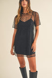 Let's Go Girls Mini Dress in Black