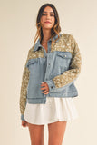 Paisley Denim Jacket in Light Taupe