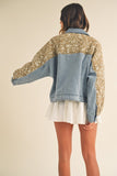 Paisley Denim Jacket in Light Taupe
