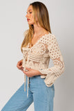 Sandy Crochet Cardigan in Natural
