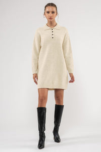 Faith Sweater Dress in Oatmeal
