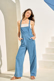 Braided Denim Jumpsuit in Medium Wash