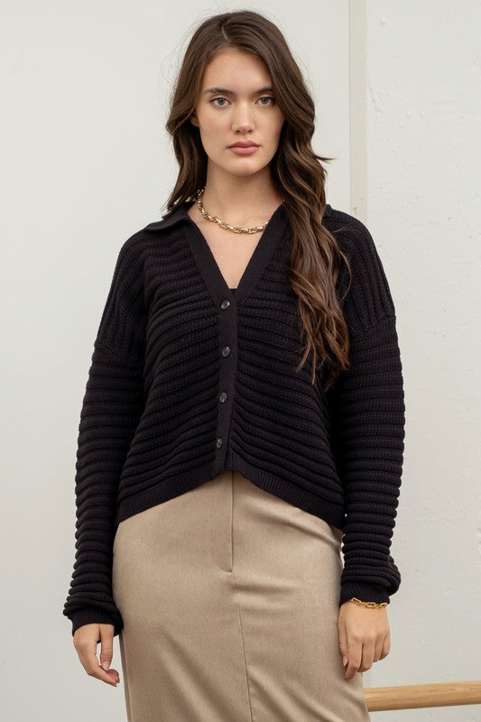 Summer Cotton Cardi in Black