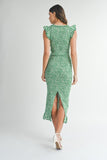 Rachel Green Floral Dress in Kelly Green