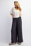 Laguna Washed Linen Pants in Black