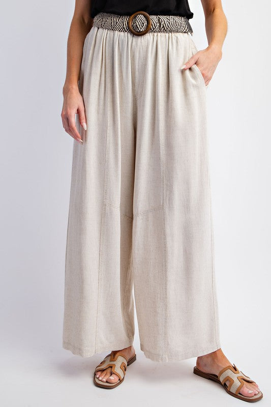 Laguna Washed Linen Pants in Oatmeal