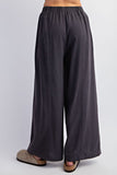 Laguna Washed Linen Pants in Black