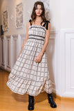 Off The Grid Midi Dress in Black/Off White