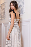 Off The Grid Midi Dress in Black/Off White