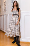 Off The Grid Midi Dress in Black/Off White