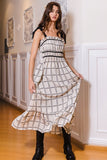 Off The Grid Midi Dress in Black/Off White