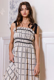 Off The Grid Midi Dress in Black/Off White