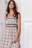 Off The Grid Midi Dress in Black/Off White