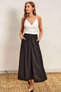 Heaven Sent Flared Maxi Skirt in Black