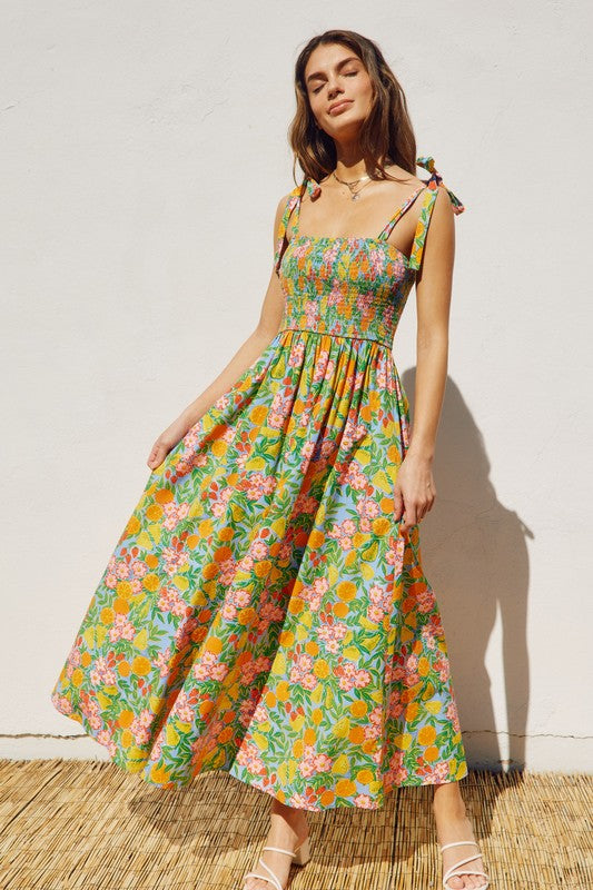 Sweet Tooth Midi Dress in Summer Garden