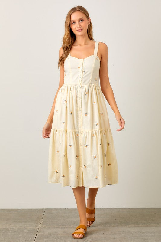 Simple Things Midi Dress in Cream
