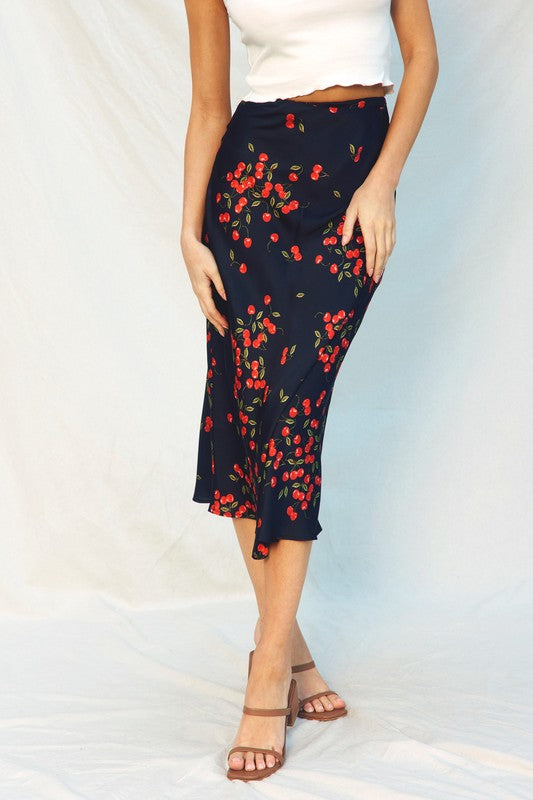 Cherry Chapstick Bias Skirt