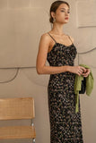 She's All That Floral Midi Dress in Black