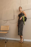 She's All That Floral Midi Dress in Black