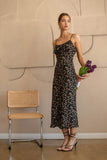 She's All That Floral Midi Dress in Black