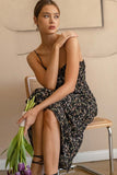 She's All That Floral Midi Dress in Black