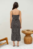 Can't Hardly Wait Floral Midi Dress in Black