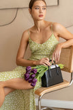 Can't Hardly Wait Floral Midi Dress in Lime