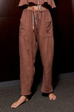 Zala Cotton Pants in Brown