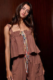 Zala Cotton Top in Brown