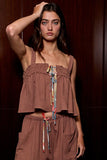 Zala Cotton Top in Brown