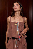 Zala Cotton Top in Brown