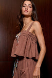 Zala Cotton Top in Brown