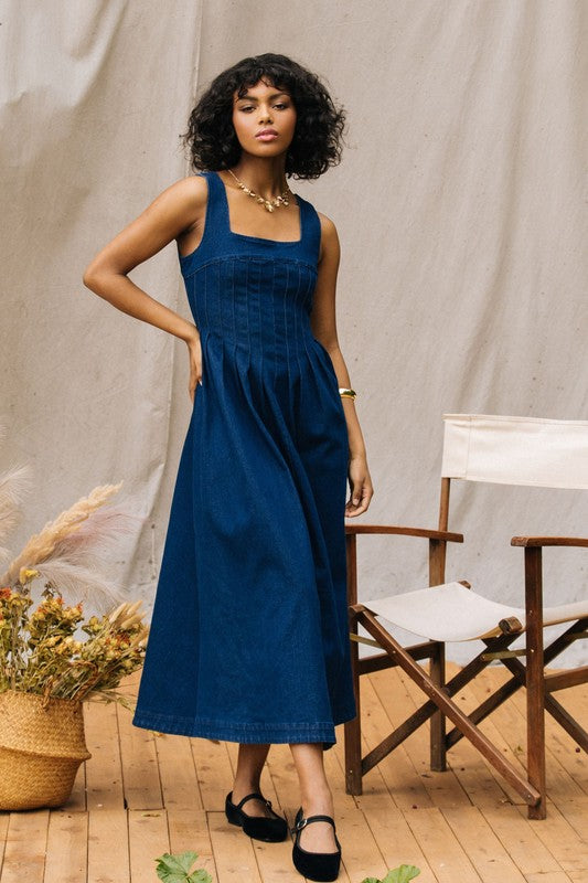 Oceans Denim Dress in Indigo