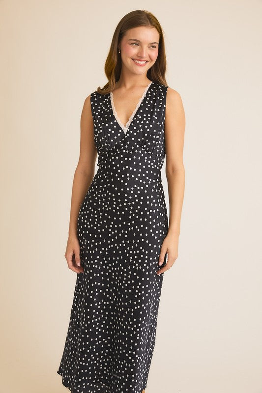 Polka Queen Satin Dress