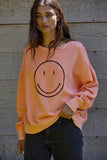 Made Me Smile Pullover in Neon Salmon