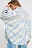 Coastal Striped Button Down Shirt in Natural/Blue