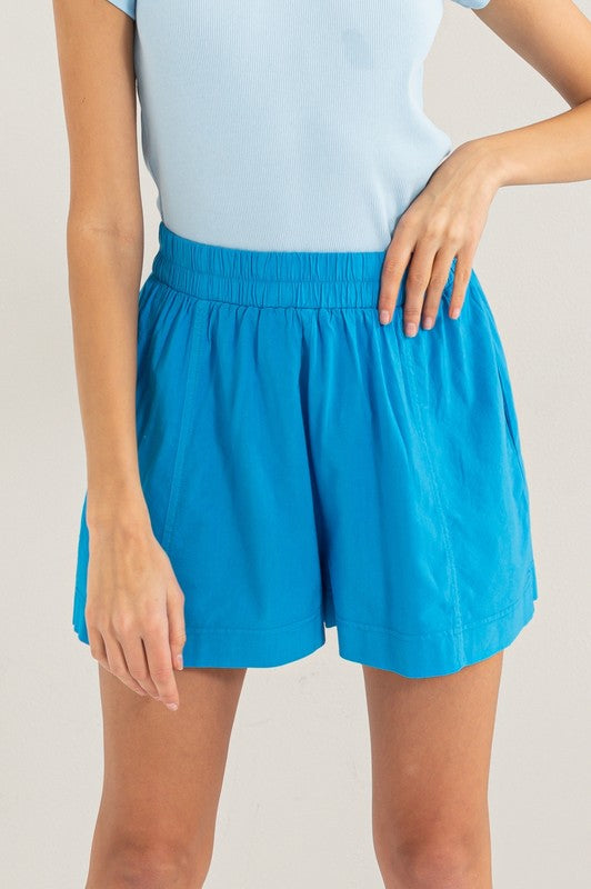High Waist Shorts in Blue