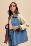 Multi Panel Denim Chore Jacket in Chambray